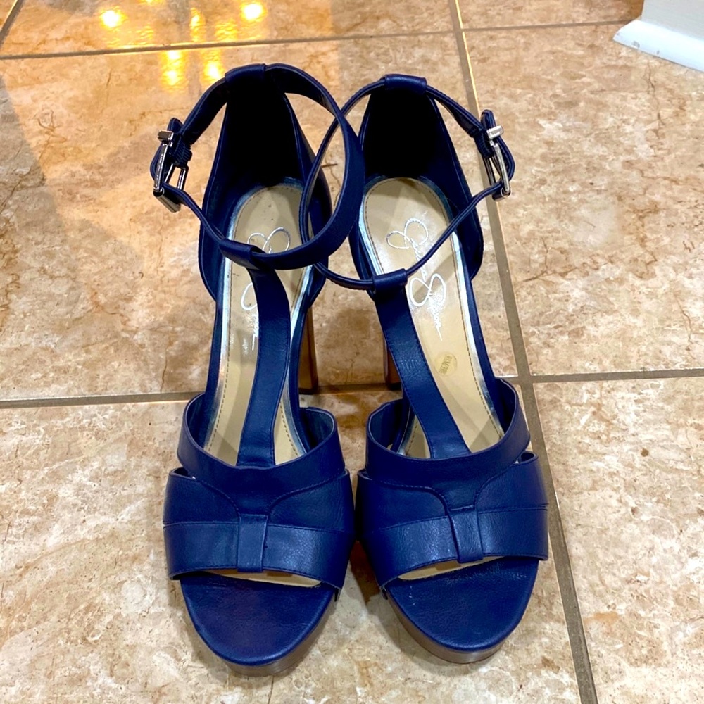 Navy Blue Nautical Heels